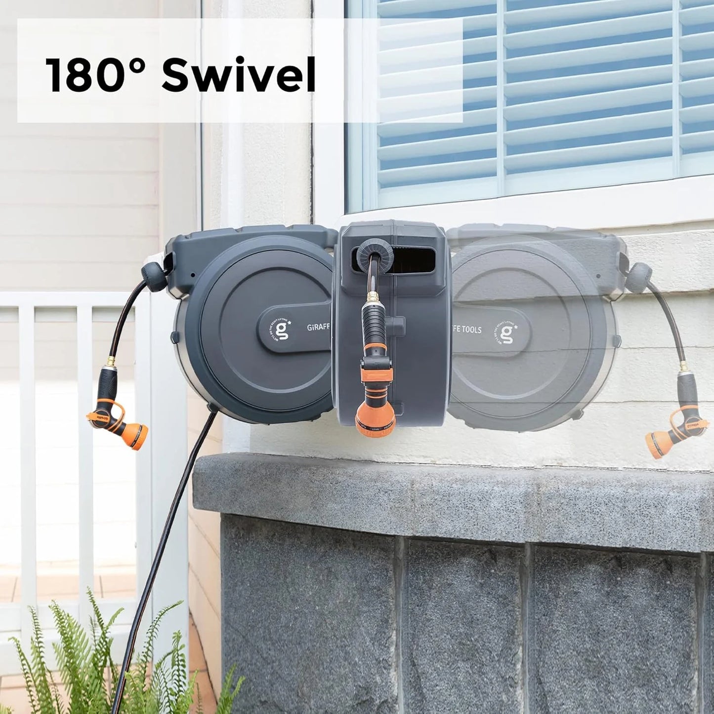 Collapsible Garden Hose Reel Matte Black